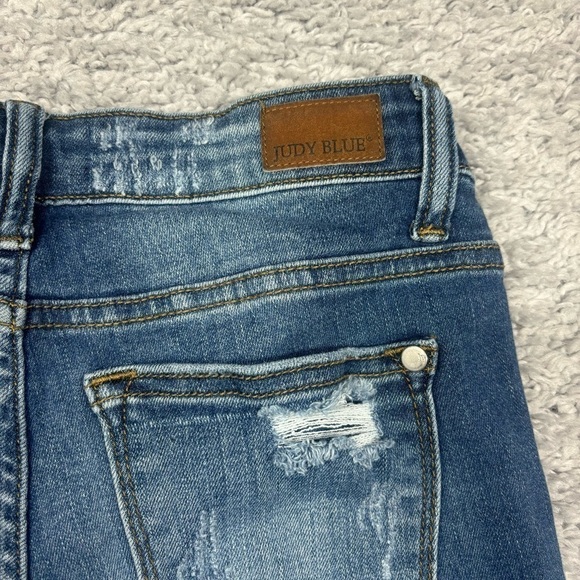 Judy Blue Jeans Womens 1 Skinny Light Wash Leopard Print Cut Outs Distressed - Picture 5 of 6